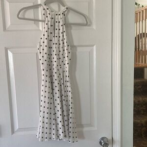 Elegant White Polka Dot Dress